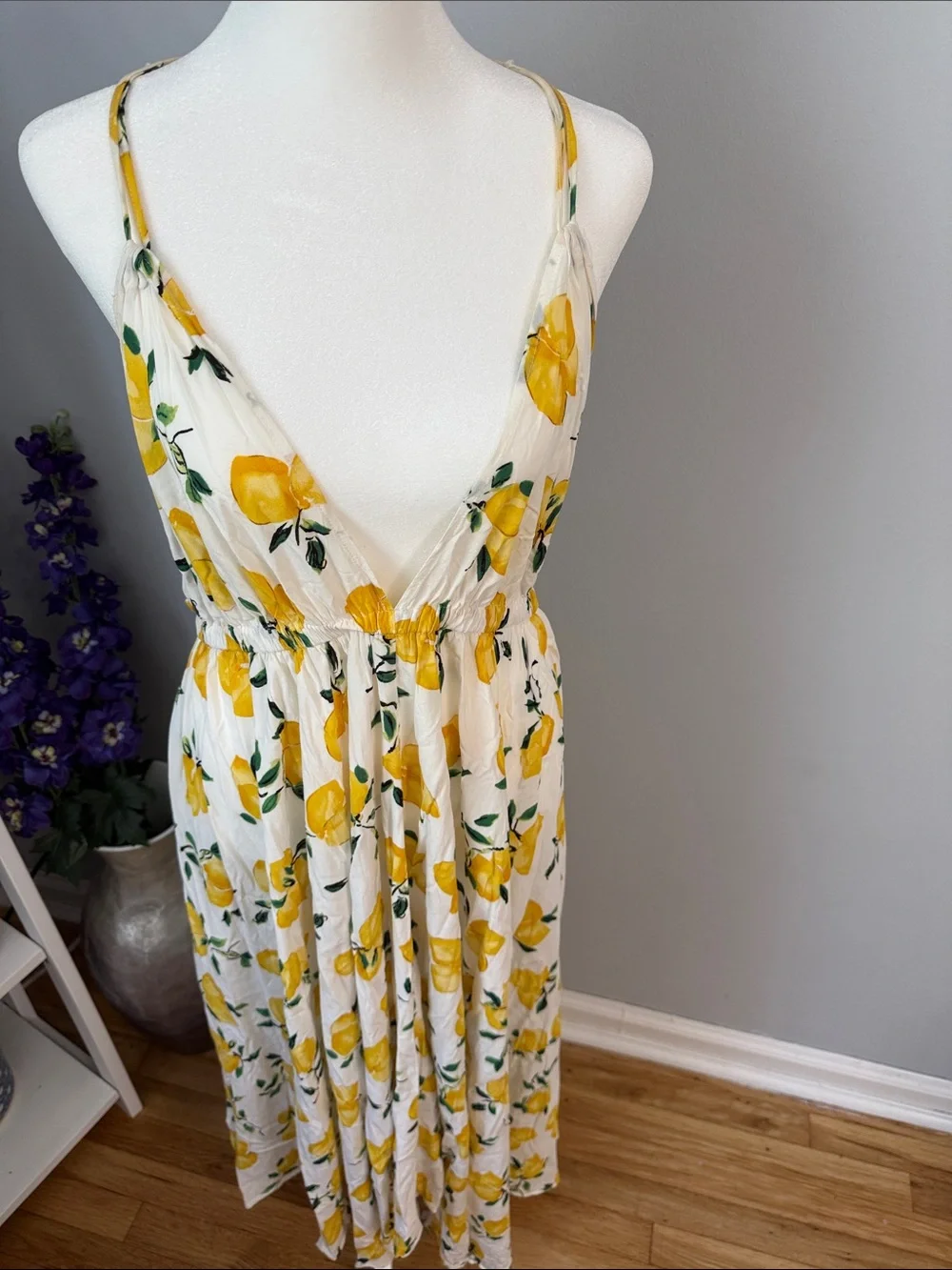 kate spade Yellow Floral Spaghetti-Strap Maxi Dress